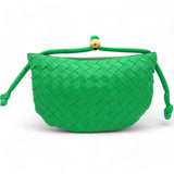 Nappa Intrecciato Small Turn Pouch Green