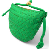 Nappa Intrecciato Small Turn Pouch Green