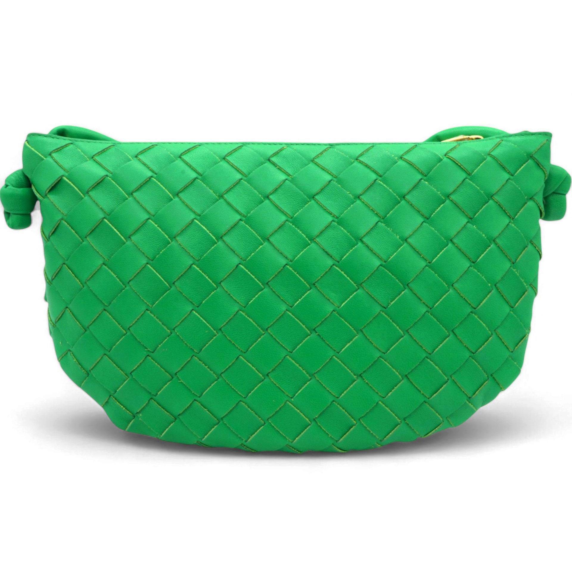 Nappa Intrecciato Small Turn Pouch Green