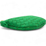 Nappa Intrecciato Small Turn Pouch Green