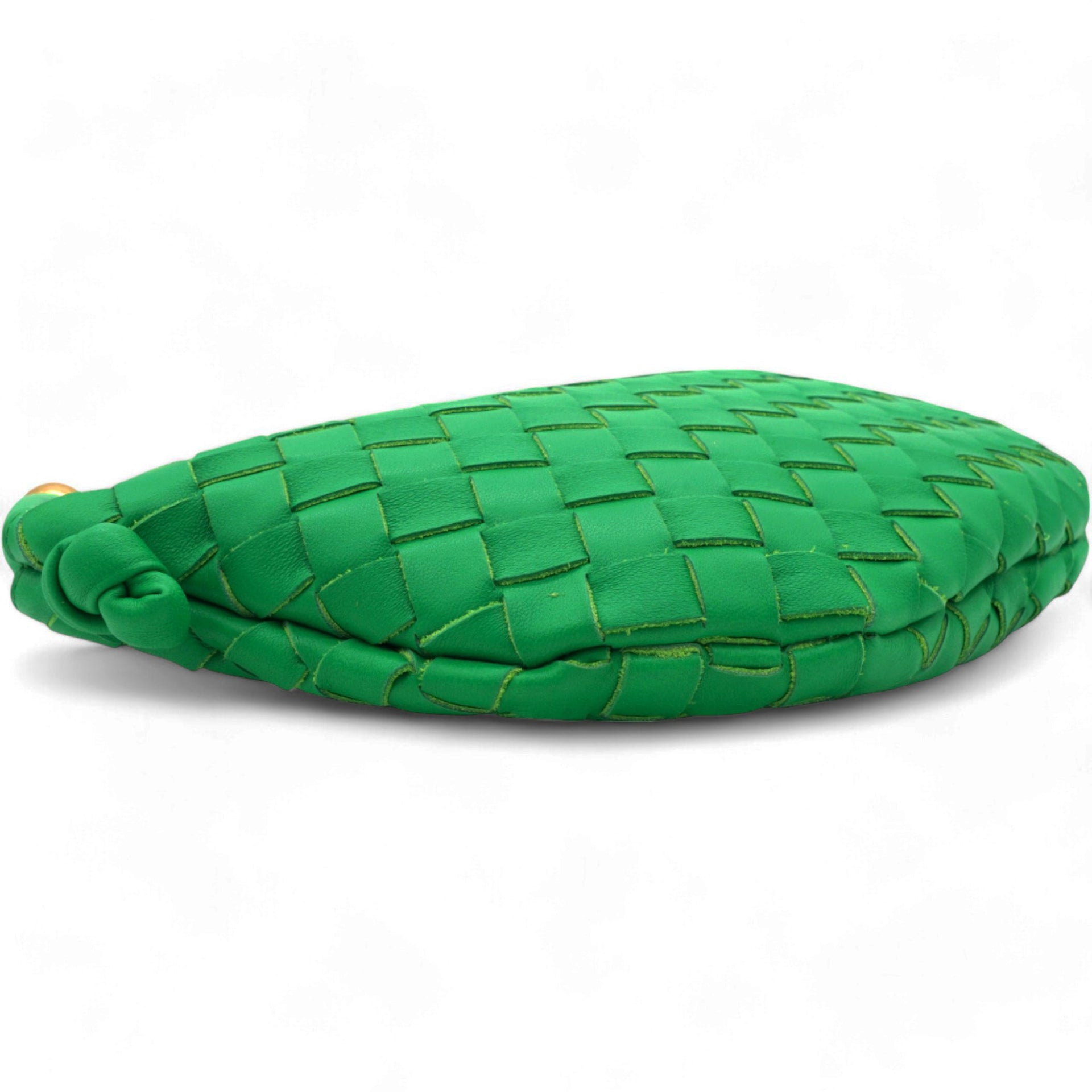 Nappa Intrecciato Small Turn Pouch Green