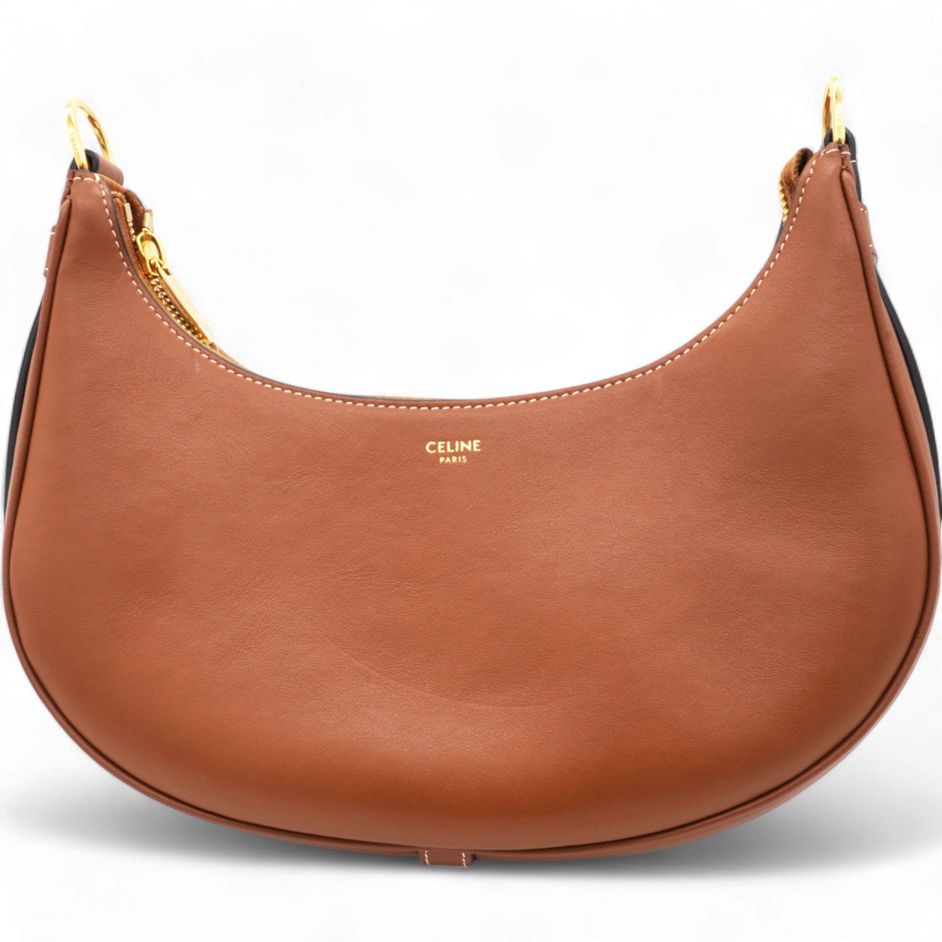 Smooth Calfskin Strap Ava Shoulder Bag Tan