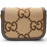 Monogram Jumbo GG Textured Dollar Web Mini Horsebit 1955 Shoulder Bag