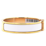 Enamel Narrow Clic Clac H Bracelet PM White