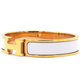 Enamel Narrow Clic Clac H Bracelet PM White