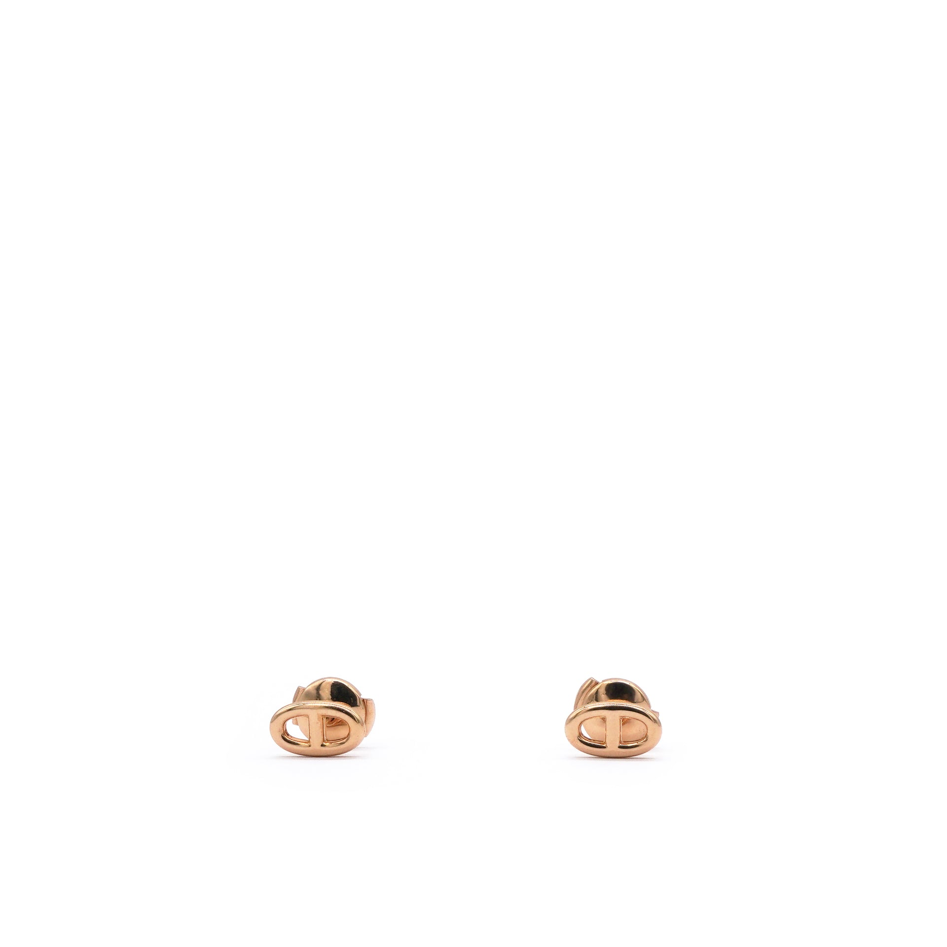 18K Rose Gold TPM Chaine D'Ancre Stud Earrings