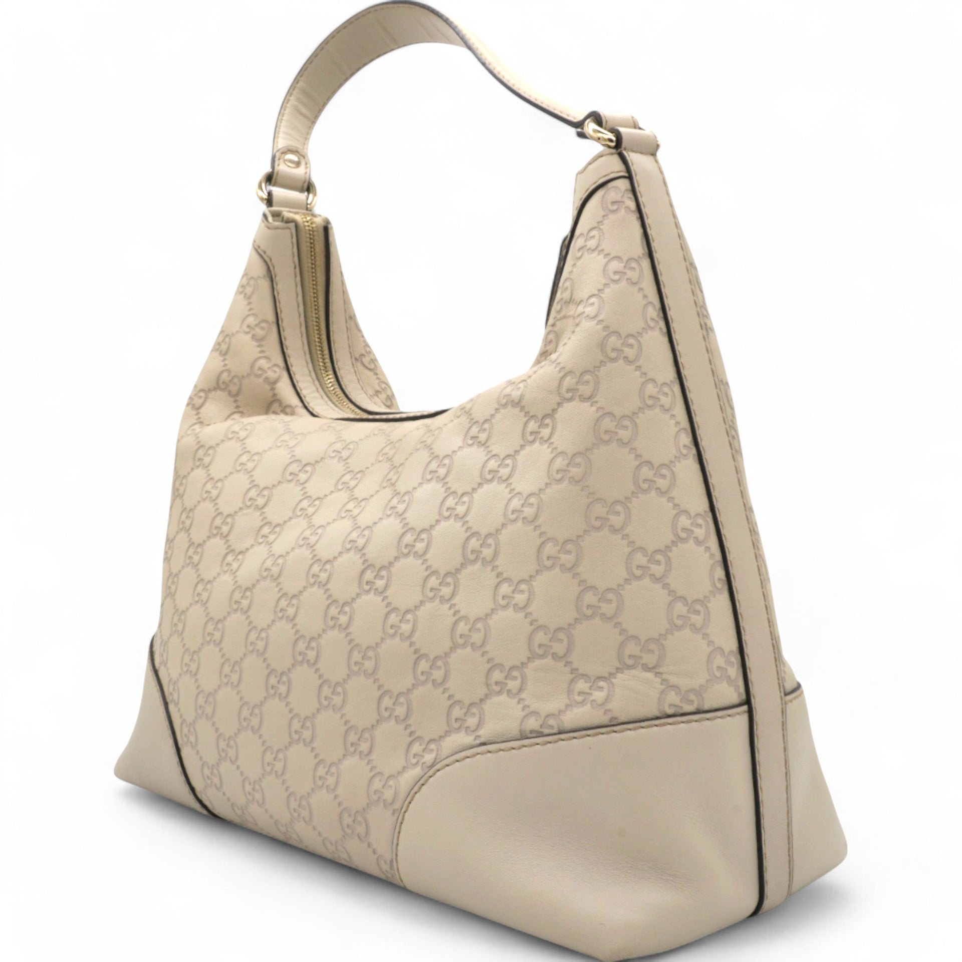 Off White Guccissima Leather Lovely Heart Shaped Interlocking G Hobo