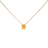 Alphabet R Necklace In Brass With Gold Finish