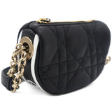 Lambskin Cannage Mini Dior Vibe Hobo Bag Black