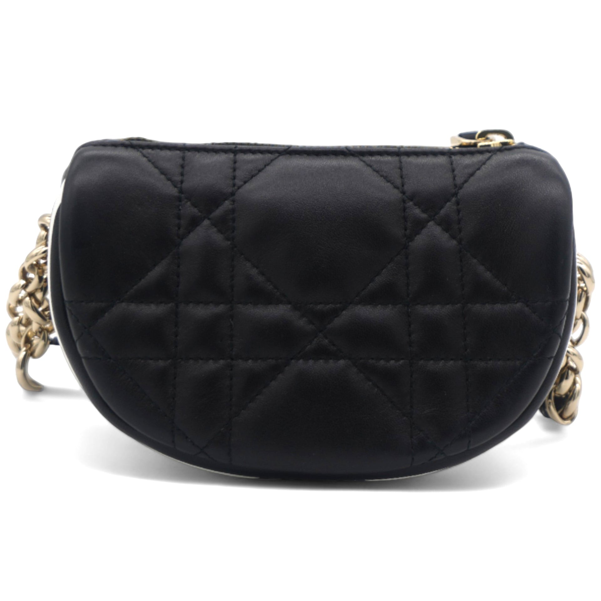 Lambskin Cannage Mini Dior Vibe Hobo Bag Black