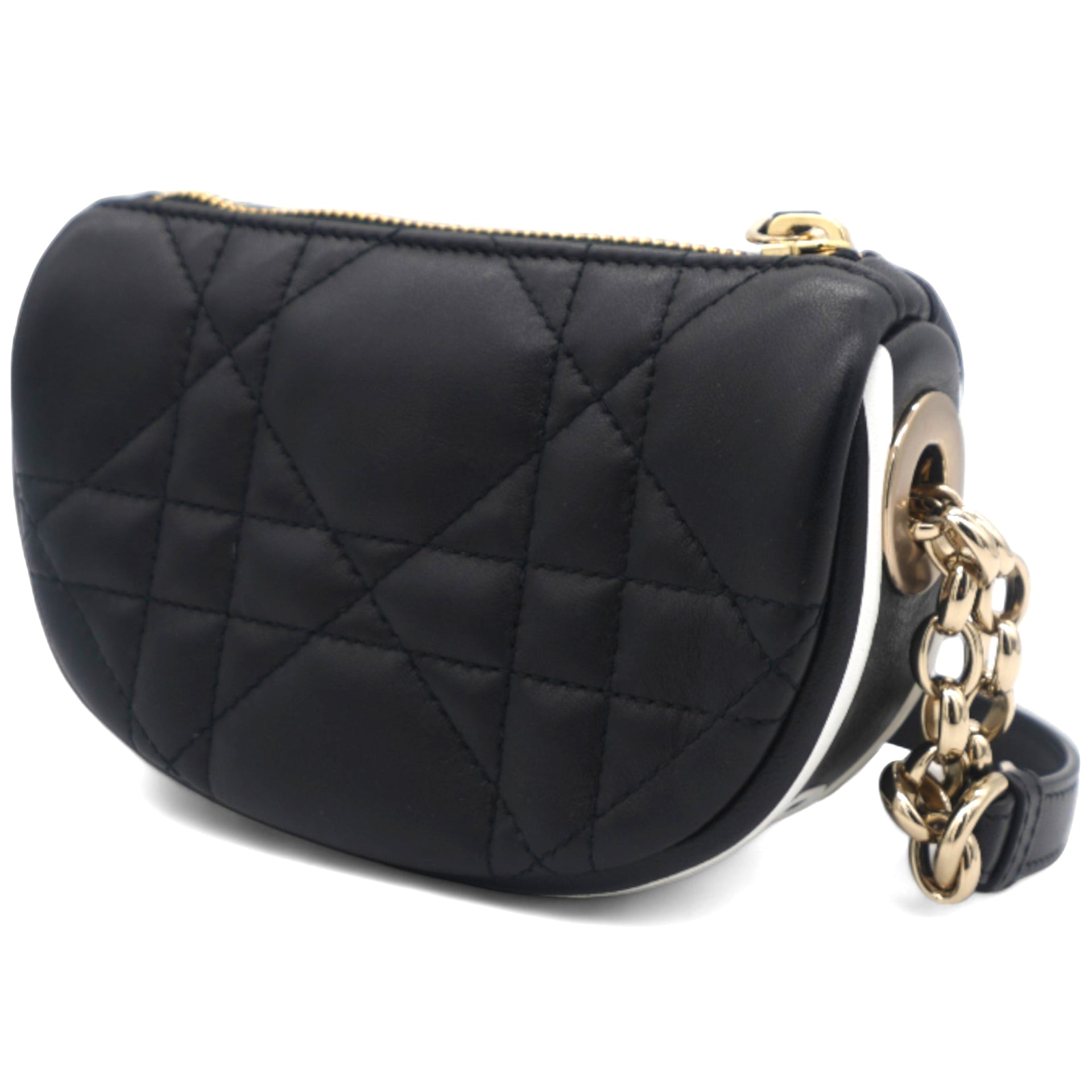 Lambskin Cannage Mini Dior Vibe Hobo Bag Black