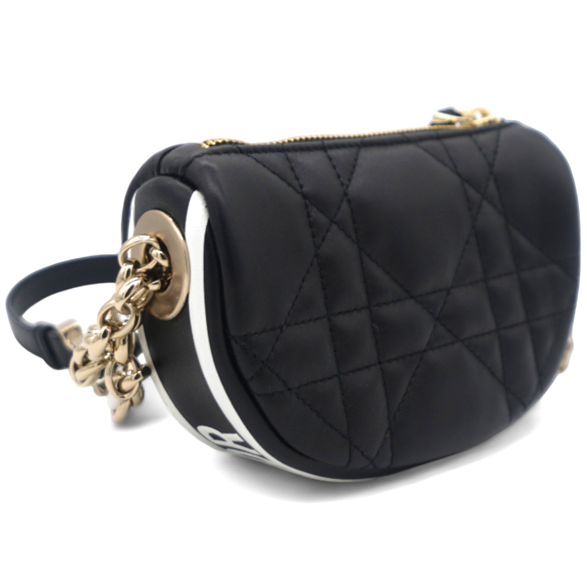 Lambskin Cannage Mini Dior Vibe Hobo Bag Black