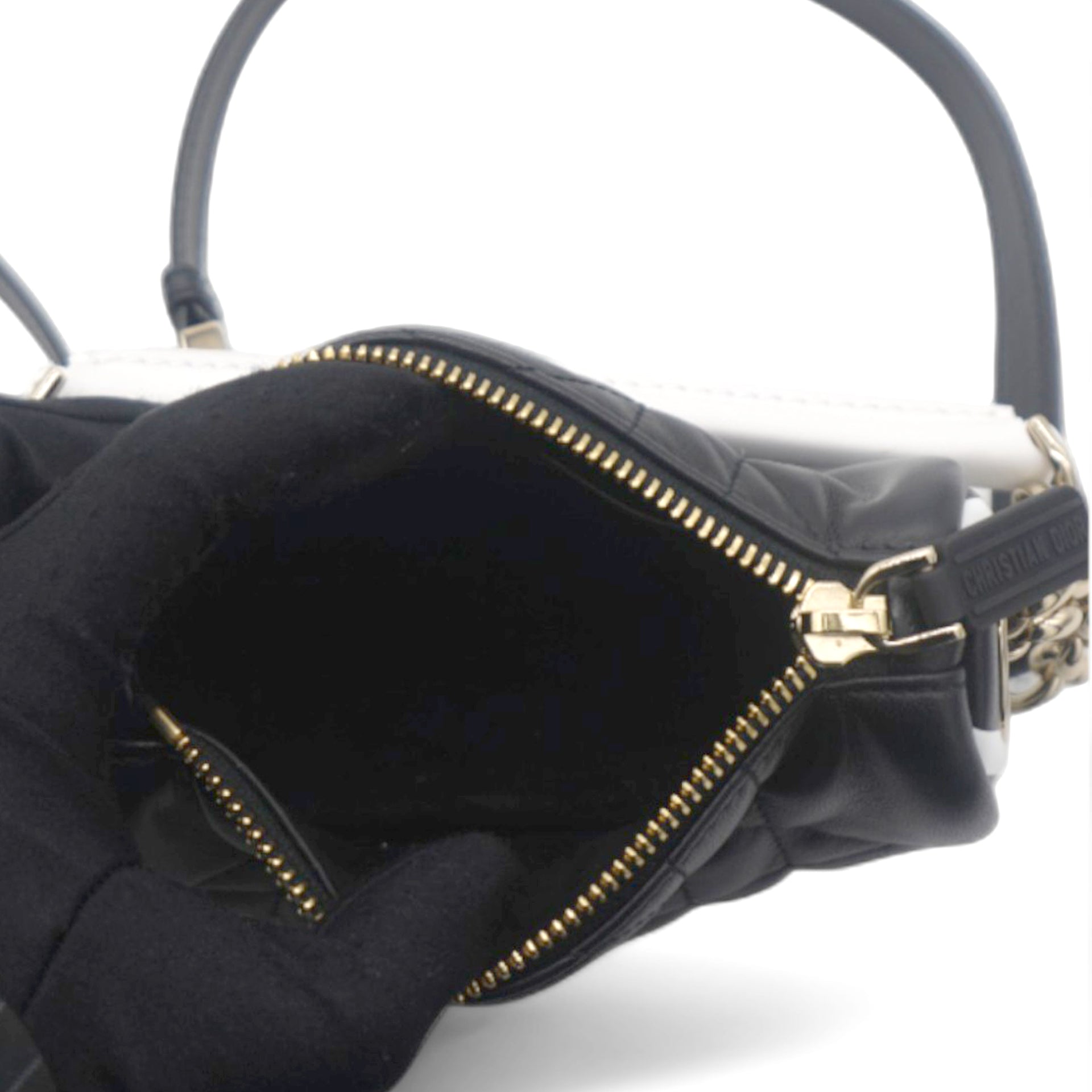 Lambskin Cannage Mini Dior Vibe Hobo Bag Black