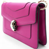 Pink Fuschia Leather Serpenti Forever Crossbody Bag