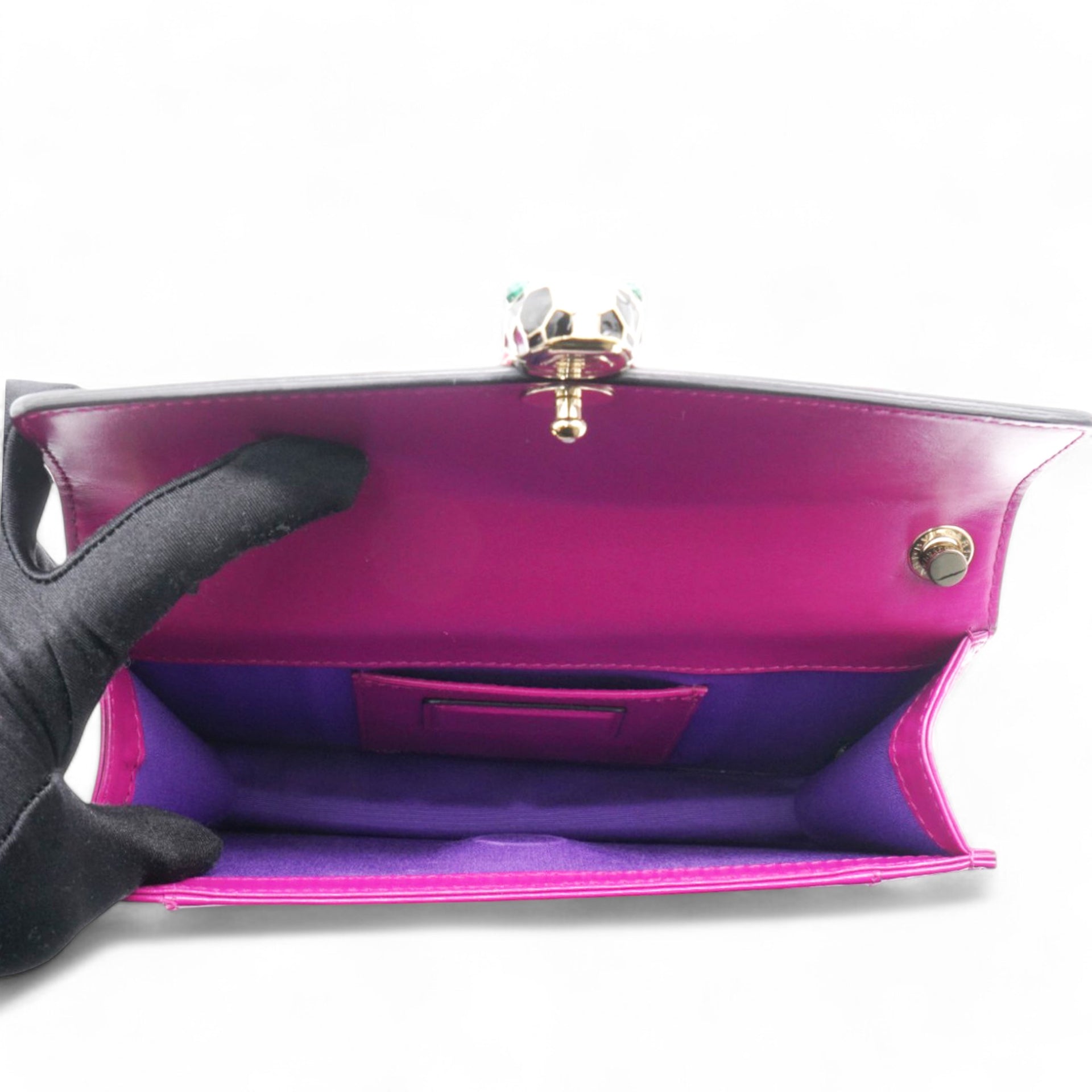 Pink Fuschia Leather Serpenti Forever Crossbody Bag