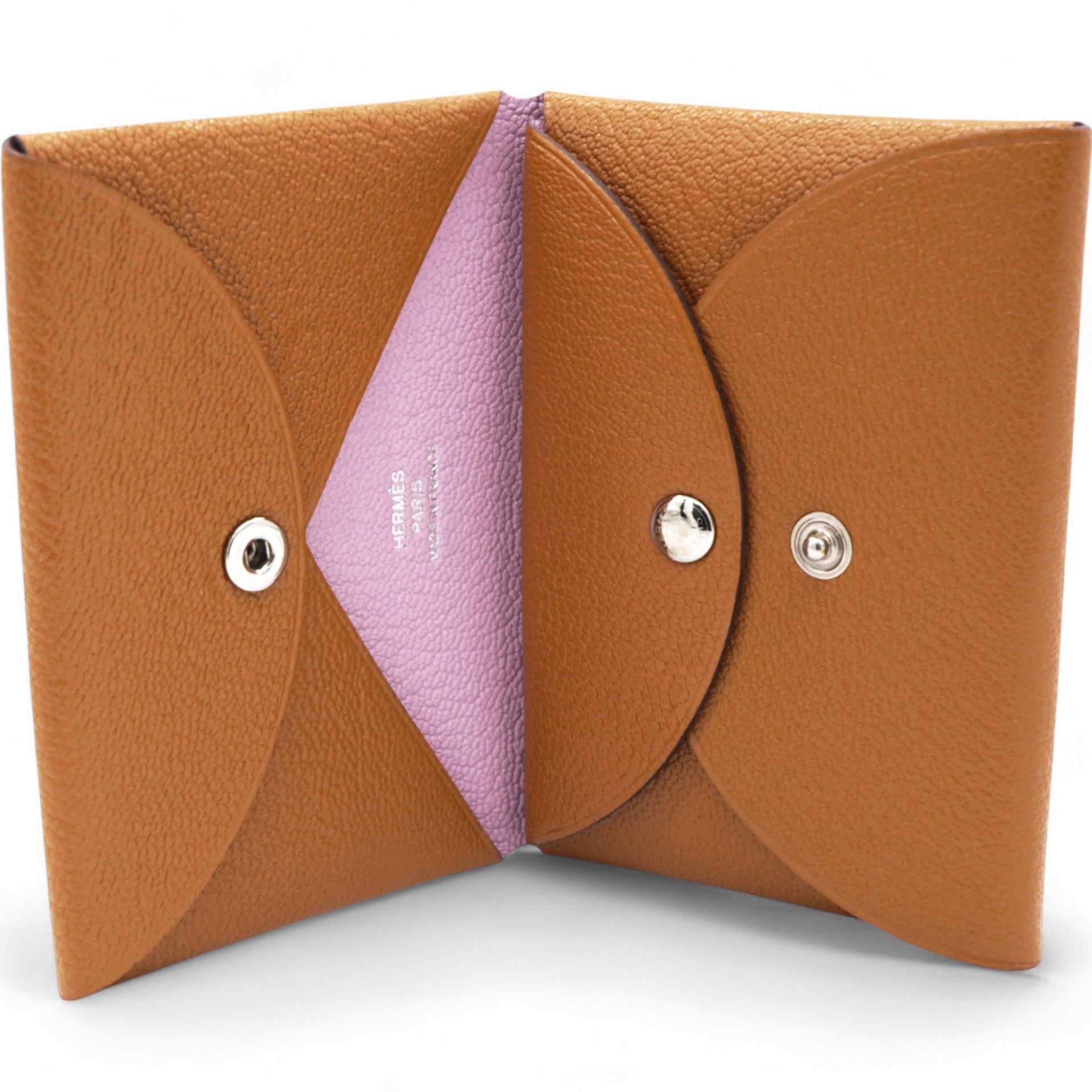 Mysore goatskin Duo Calvi Card Case caramel