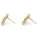 Pearl Crystal CC Heart Earrings Gold Multicolor