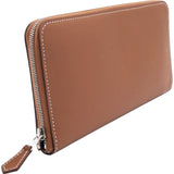 Gold Epsom Leather Silk'in Zip Around Wallet