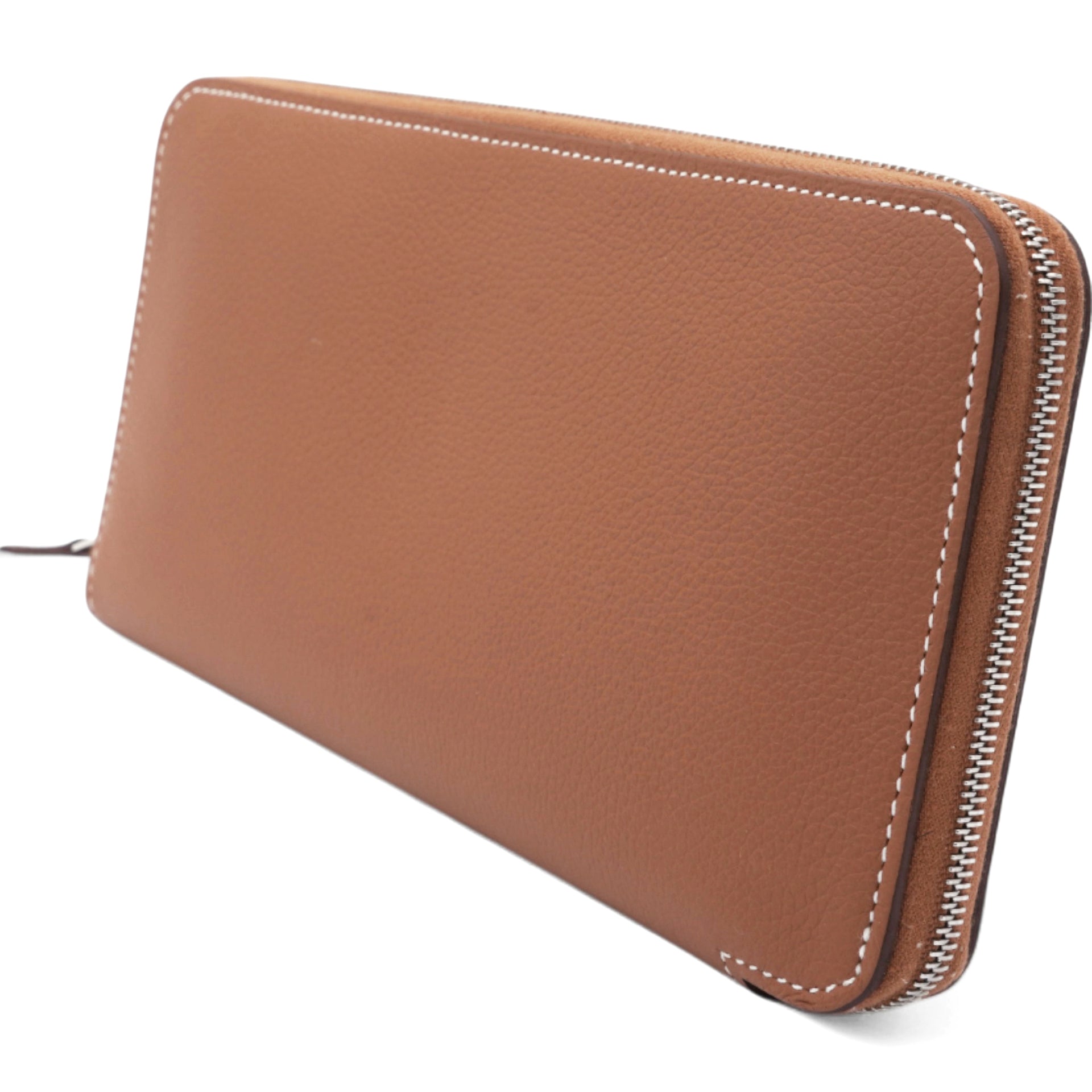 Gold Epsom Leather Silk'in Zip Around Wallet