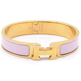 Enamel Narrow Clic Clac H Bracelet PM Pink