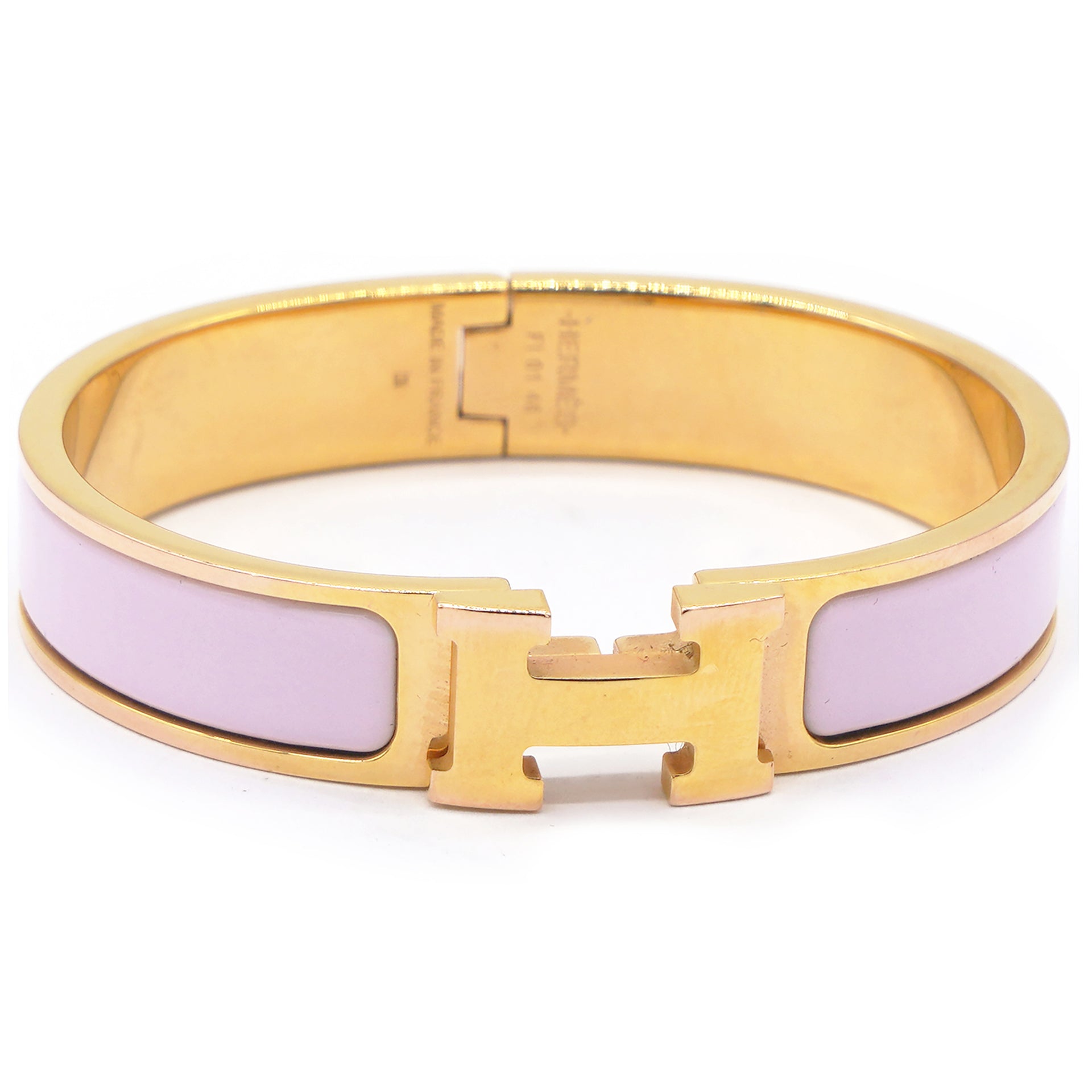 Enamel Narrow Clic Clac H Bracelet PM Pink