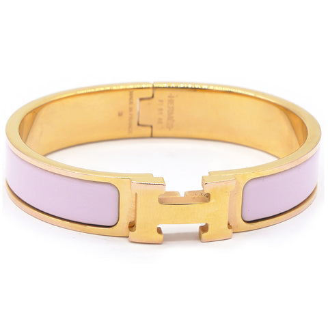 Enamel Narrow Clic Clac H Bracelet PM Pink