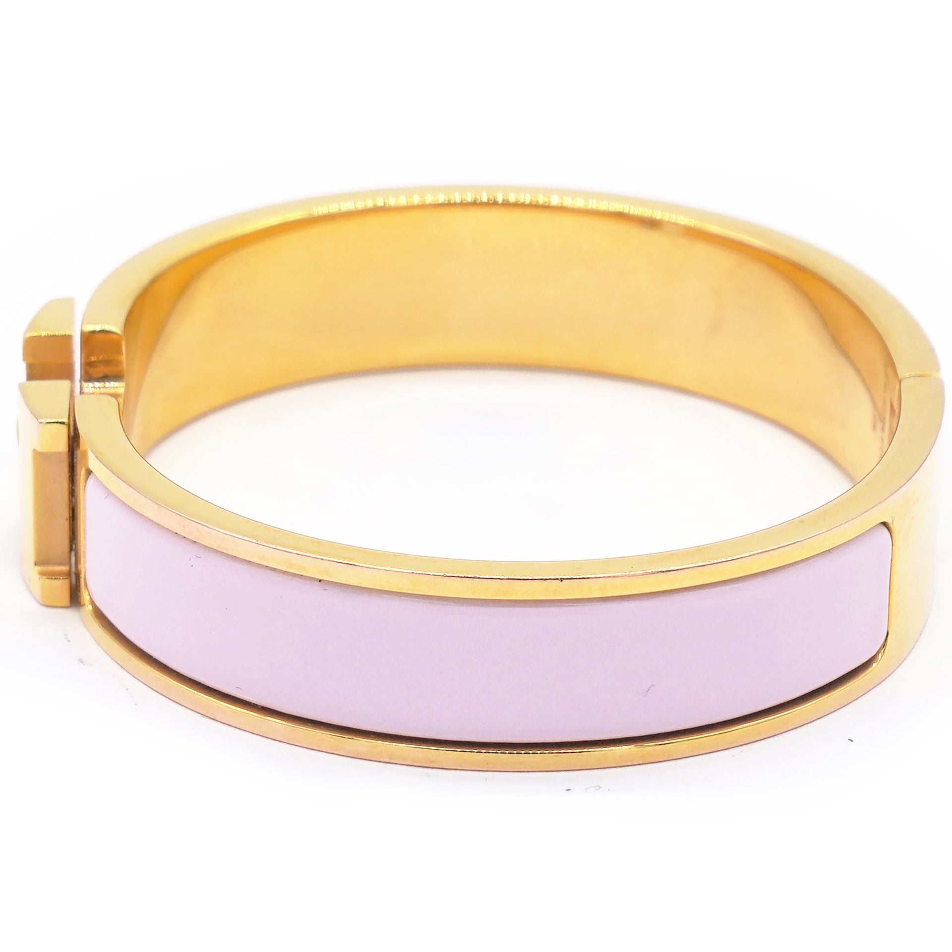 Enamel Narrow Clic Clac H Bracelet PM Pink