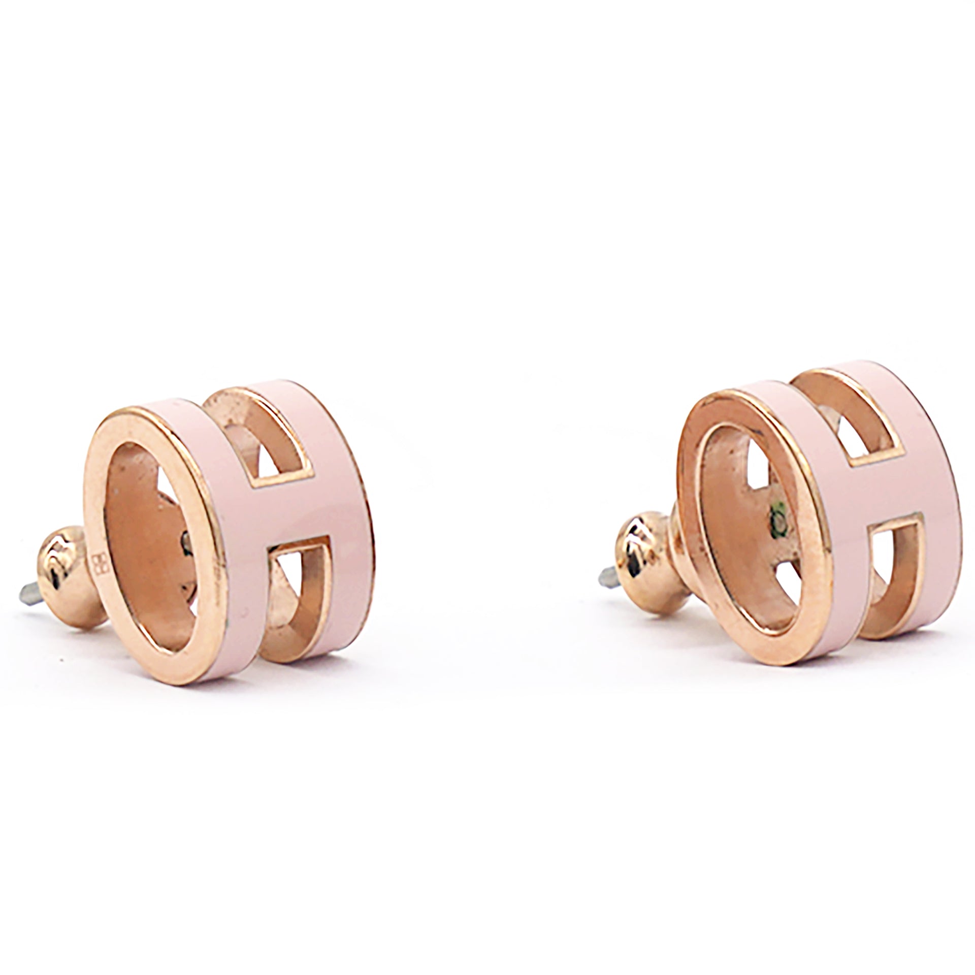 Lacquered Pop H Earrings Pink Palladium