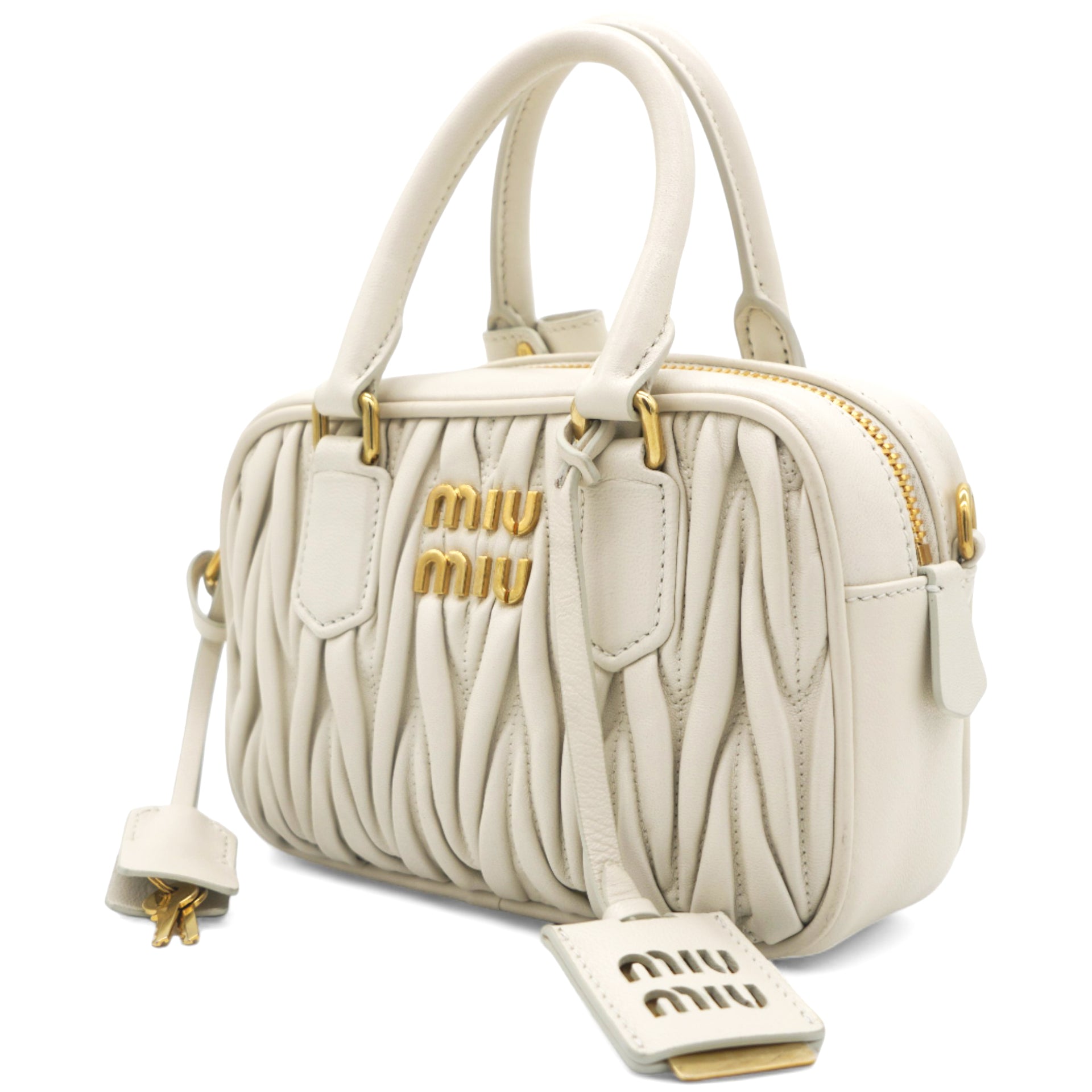 Nappa Matelasse Arcadie Top Handle Bag White