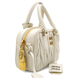 Nappa Matelasse Arcadie Top Handle Bag White