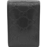 Calfskin GG Embossed Perforated Mini Crossbody Bag Black