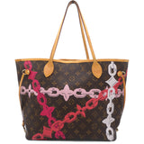 Sac Neverfull MM Edition Flower Chain en toile monogram marron