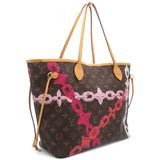 Sac Neverfull MM Edition Flower Chain en toile monogram marron