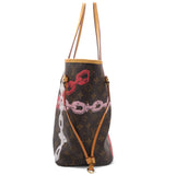 Sac Neverfull MM Edition Flower Chain en toile monogram marron