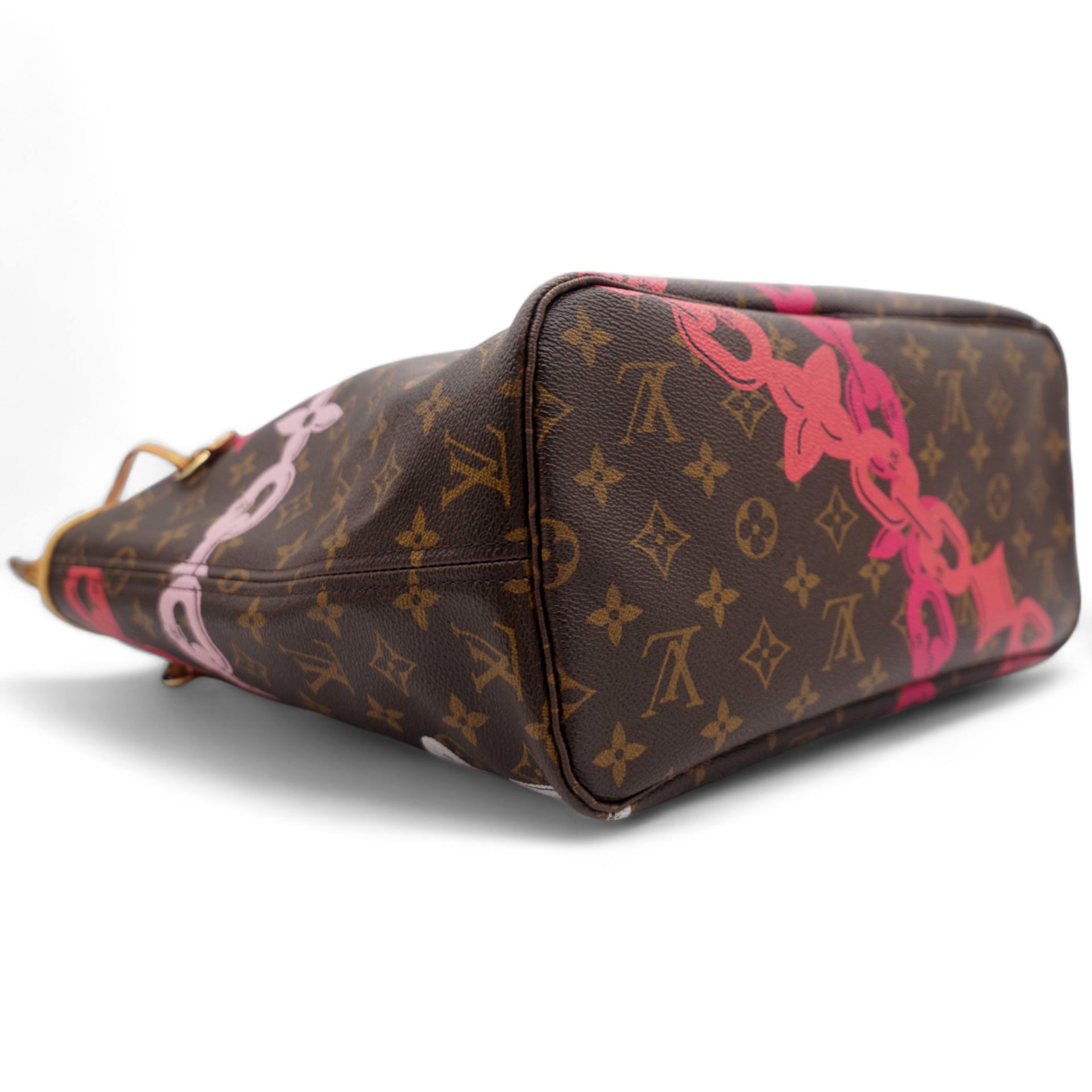 Sac Neverfull MM Edition Flower Chain en toile monogram marron