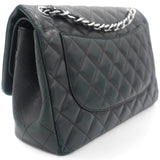 Lambskin Quilted Jumbo Double Flap Black