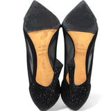 Suede Mesh Songe Pumps Black Size 36.5