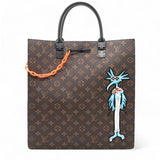 Monogram Embroidered Cartoon LV Friends Sac Plat