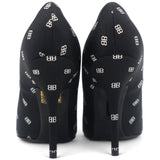 Black Satin BB Knife Heels 36