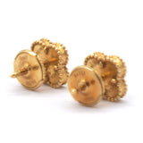 Mini Sweet Alhambra Onyx 18K Yellow Gold Stud Earrings