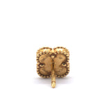 Mini Sweet Alhambra Onyx 18K Yellow Gold Stud Earrings