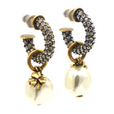 Pearl Gold Tribales Earrings with crystals embellished