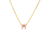 Pop H Mini Pink Lacquer Gold Plated Pendant