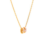 Pop H Mini Pink Lacquer Gold Plated Pendant