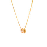 Pop H Mini Pink Lacquer Gold Plated Pendant