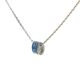 Pop H Mini Lacquer Silver Plated Pendant Blue/Silver