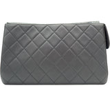 Graphite Grey Quilted Leather Mademoiselle 3 Flap Bag