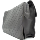 Graphite Grey Quilted Leather Mademoiselle 3 Flap Bag