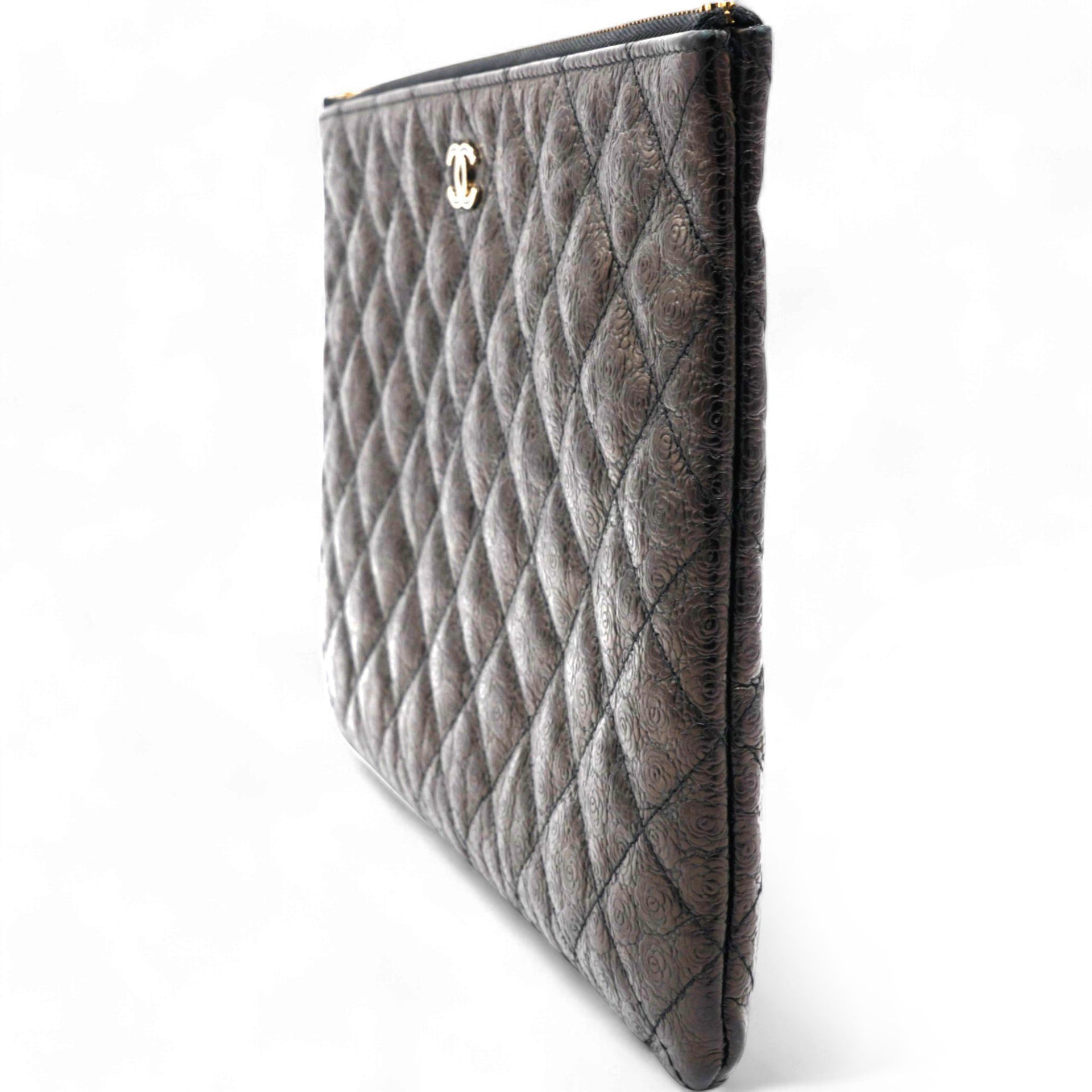 Classic Calfskin Rose-Embossed Clutch