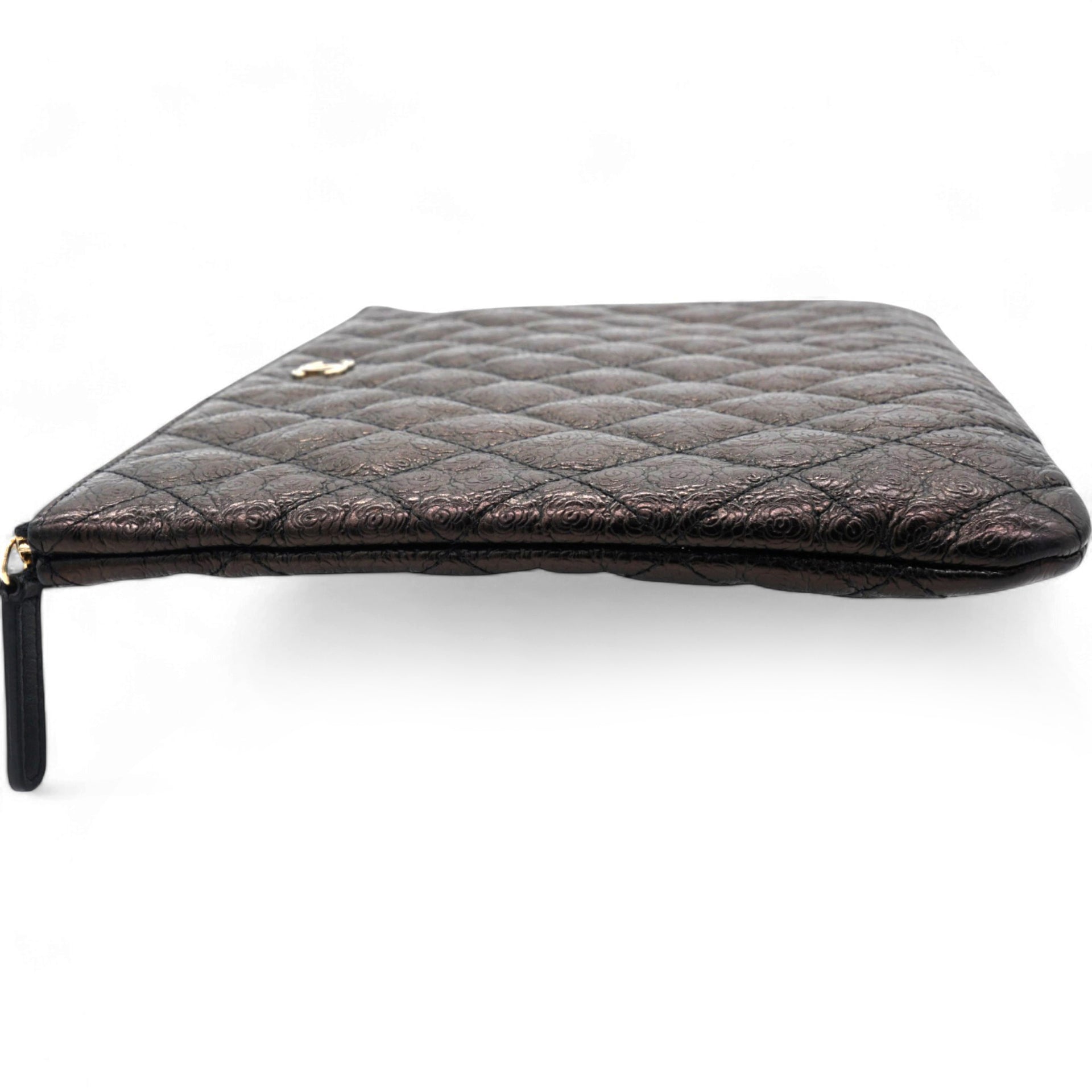 Classic Calfskin Rose-Embossed Clutch